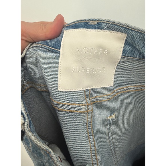 Mother The Spitfire Sneak Straight Leg Jeans in I‎ Confess Light Wash Sz 28 NWT - Picture 6 of 9